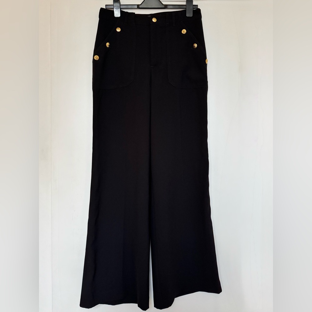 Zara Black trousers with gold buttons - Size L